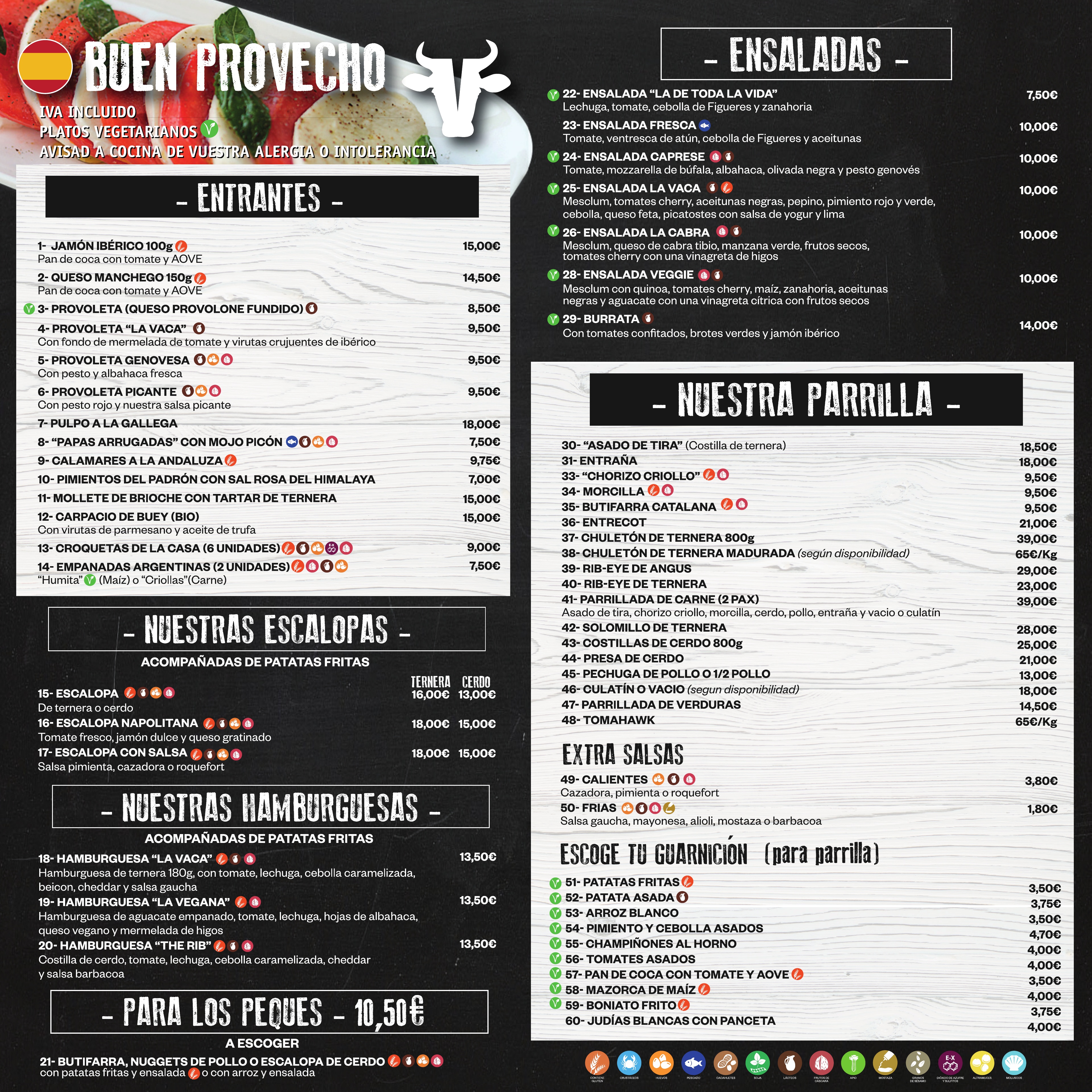 Spanish Menu